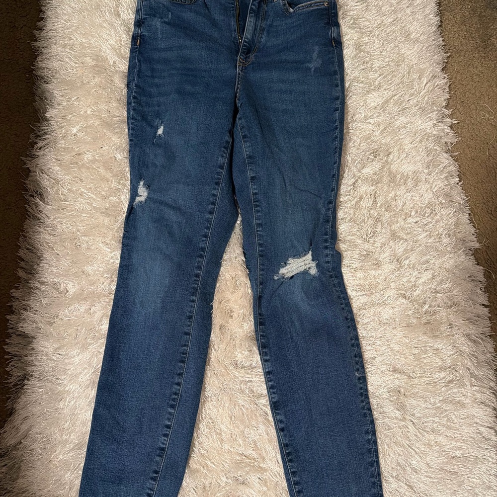 Women's Blue Distressed Jeans